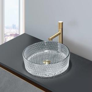 Wholesale Glass Bathroom Wash Basin Trace Silver Color Easy To Clean from china suppliers
