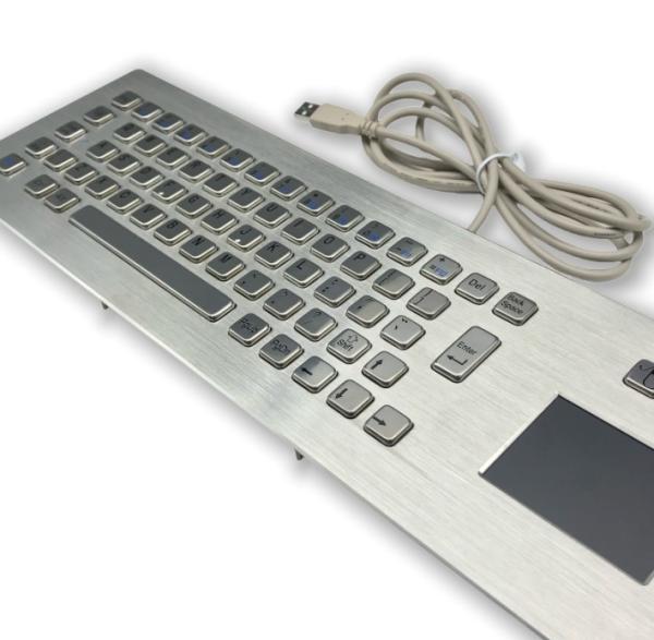 IP65 / IK07 Panel Mount Keyboard Stainless Steel Industrial Keyboard 2 Keys