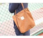 WOMEN'S BAG SIMPLE FASHION CORDUROY BAG CLASS CANVAS BAG SHOULDER BAG CAMPUS