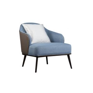 Wholesale Customzied hotel furniture Walnut wood leisure sofas mixed Fabric with Leather upholstered cushion from china suppliers
