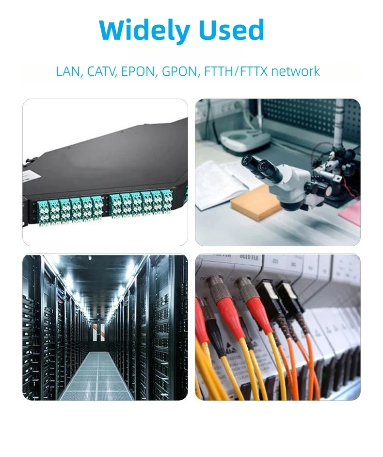 Fiber Optical PLC Splitter in ABS Box for FTTH SC/UPC 1x2 1x4 1x8 1x16 Network Device