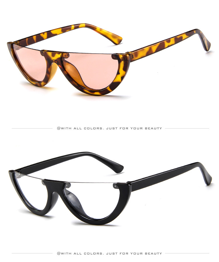 Half Moon Frame Half Round Sunglasses Vintage Retro Clout Goggles