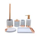 Blue Round Polyresin Bathroom Vanity Sets Bathroom Accessories Toilet Bowl Brush