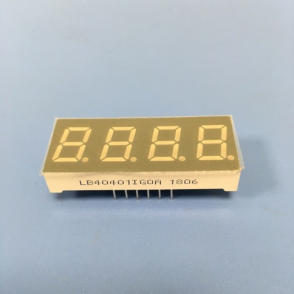 Pure Green 7 Segment LED Display 0.4 Inch 4 Digit High Luminous Intensity