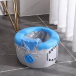 Solid Serenity Blue Sakura Pink Baby Toilet Potty Seat in PP TPE Bulk Packing