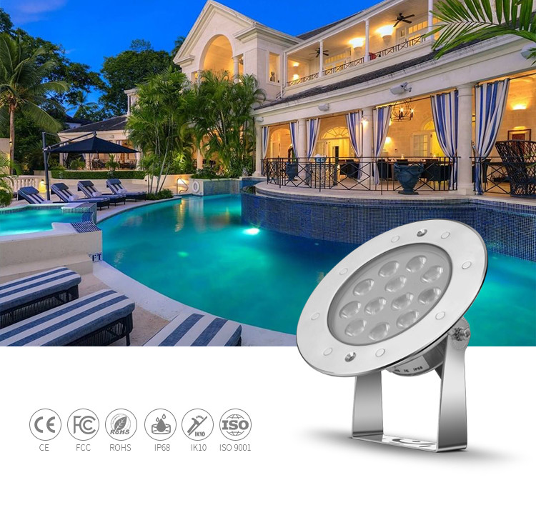 18w Underwater Led Pond Lights Replace Lamp Ip68 Waterproof 2 Years Warranty
