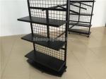 6 Wheel Clothing Store Fixtures Metal Free Standing Hanging Garment Display