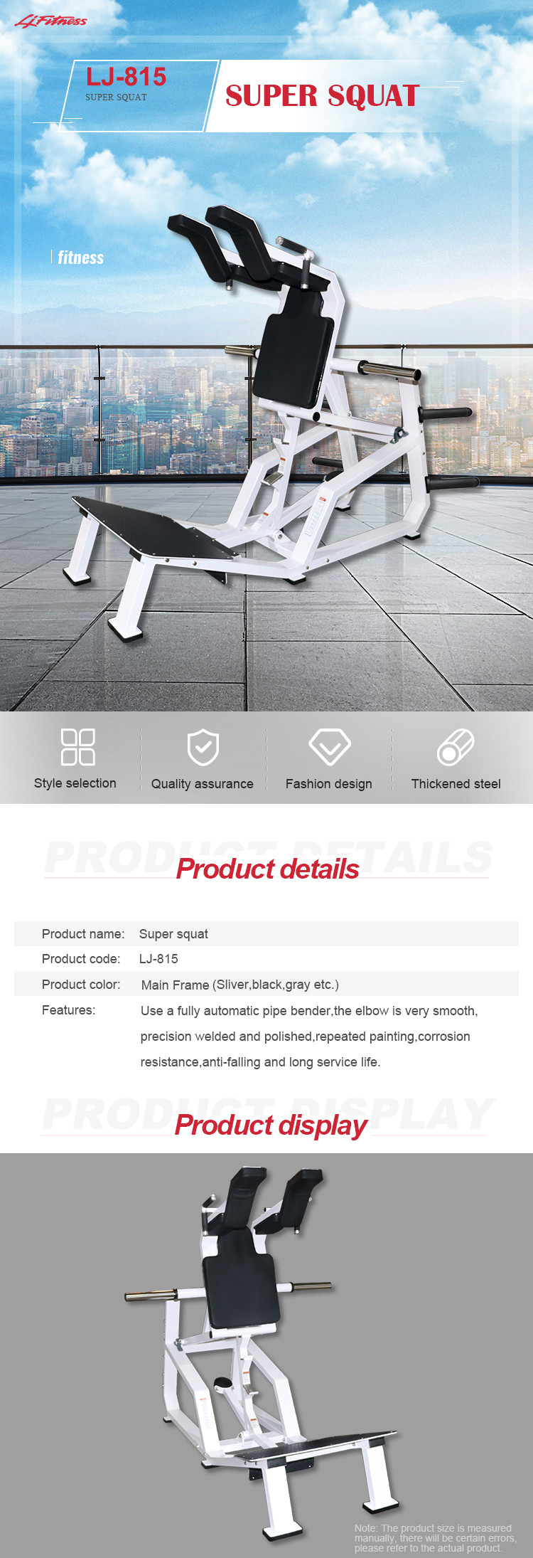 White Adjustable Commercial Grade Gym Equipment Super Squat Machine