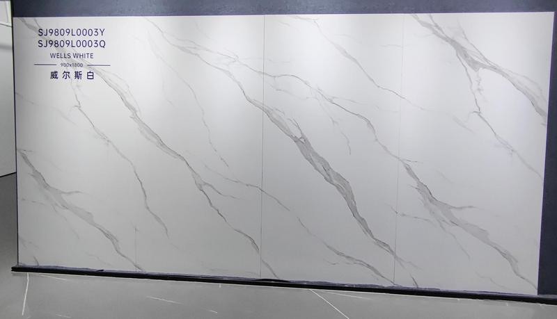 Carrara White 900x1800x9mm Polished Porcelain Glazed Tiles Interior Floor And Wall Flooring For Living Room