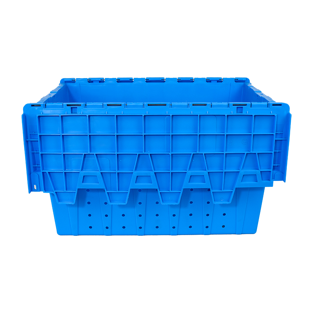 PP Plastic Crate Mesh Stack Vented Crate for Vegetable Moving Box Reinforced Handles