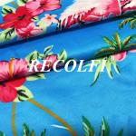 Digital Print Ribbed Swimwear Fabric Repreve Nylon And ROICA Spandex Fiber