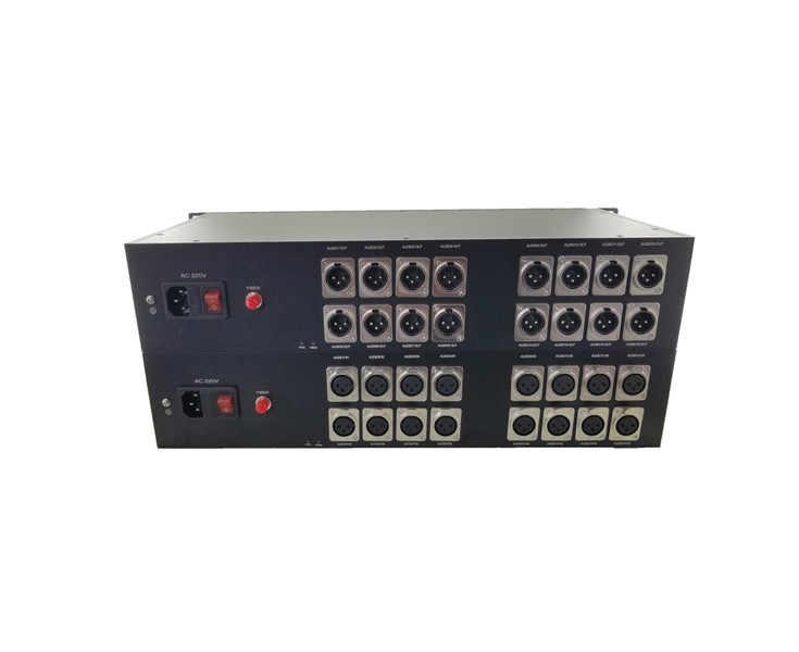 16Channel Forward XLR Balanced Audio to Fiber Converter,broadcasts quality audio signals up to 12.5 miles of single-mode