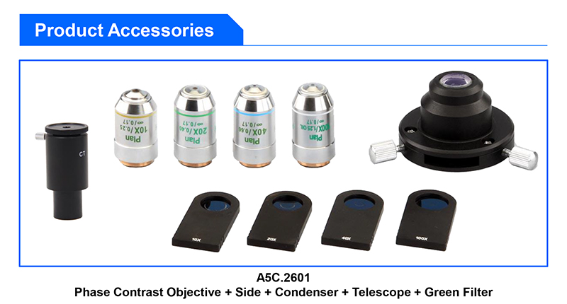 OPTO-EDU A16.2601 40x - 1000x LED Trinocular Fluorescence Microscope For Research / Learning