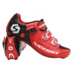 Athletic Red Road Racing Bicycle Shoes Anti Skid Dirt Resistant Good Stability