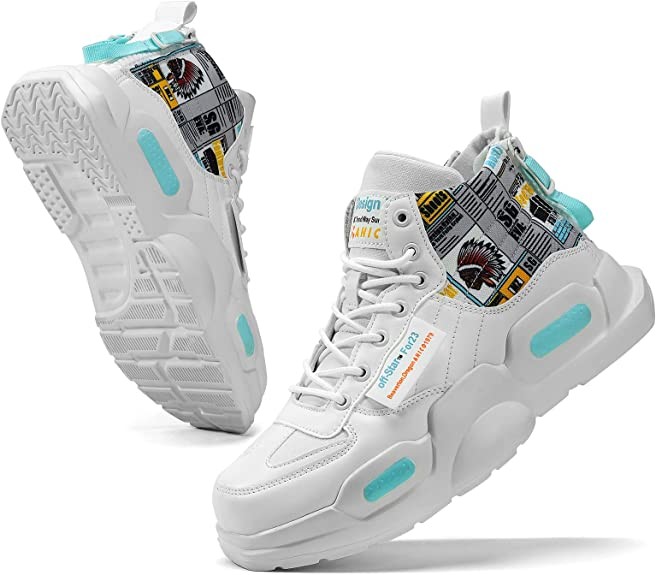PU Fly Weaving Fabric High Upper Breathable Basketball Shoes 260mm 290mm