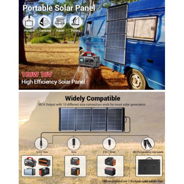Monocrystalline 200 Watt Folding Solar Blanket Panel For Camping Trailer Car Marine