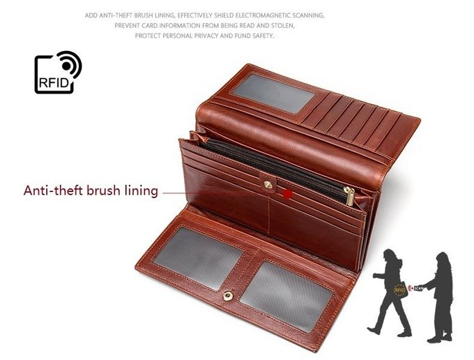 Personalized Women RFID Trifold Money Clip Genuine Leather Wallet