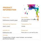 33g 47 Inch Breathability Printable Sublimation Paper For Dye Sublimation