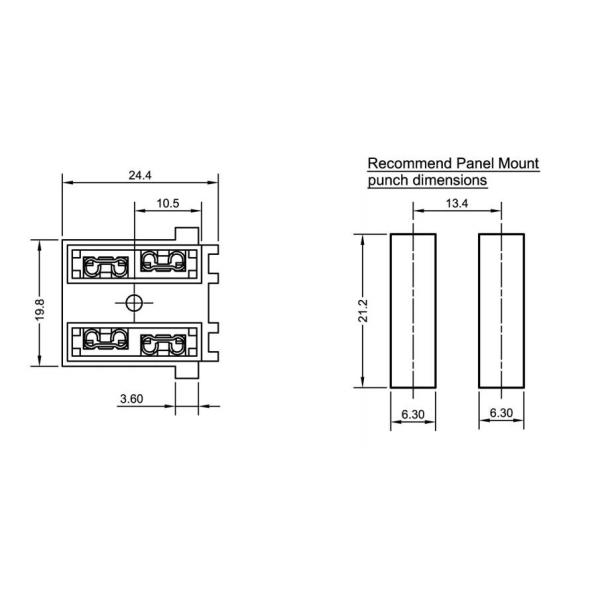 SL-703E2A 2 Poles 20A 32V Standard Car Blade Fuse Holder