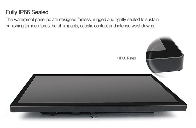 24" IP69K Pcap Waterproof Touch Screen Pc Fanless VGA With GbE LAN