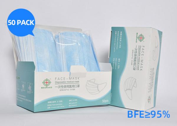 3 Layers Blue Face Mask Surgical Disposable Excellent Bacterial Filtration
