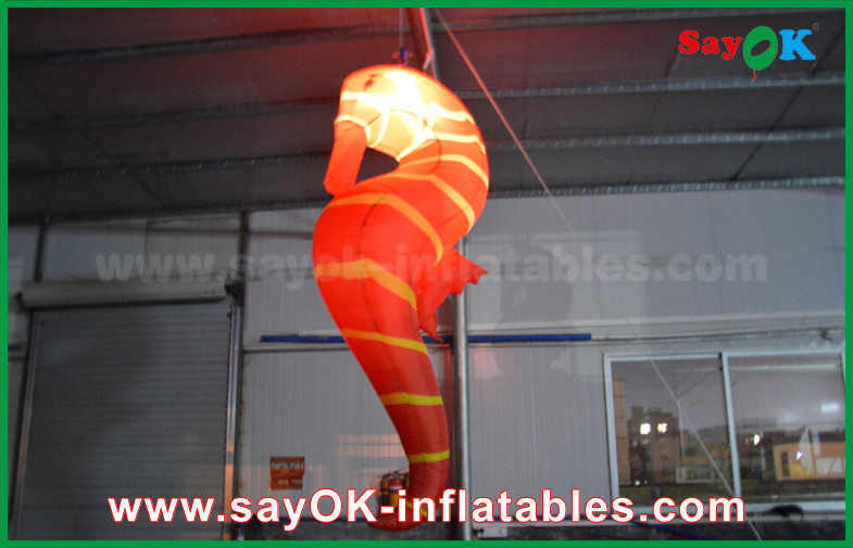 CE Inflatable Lighting Decoration , Custom Inflatable Red Sea Horse For Exhibition