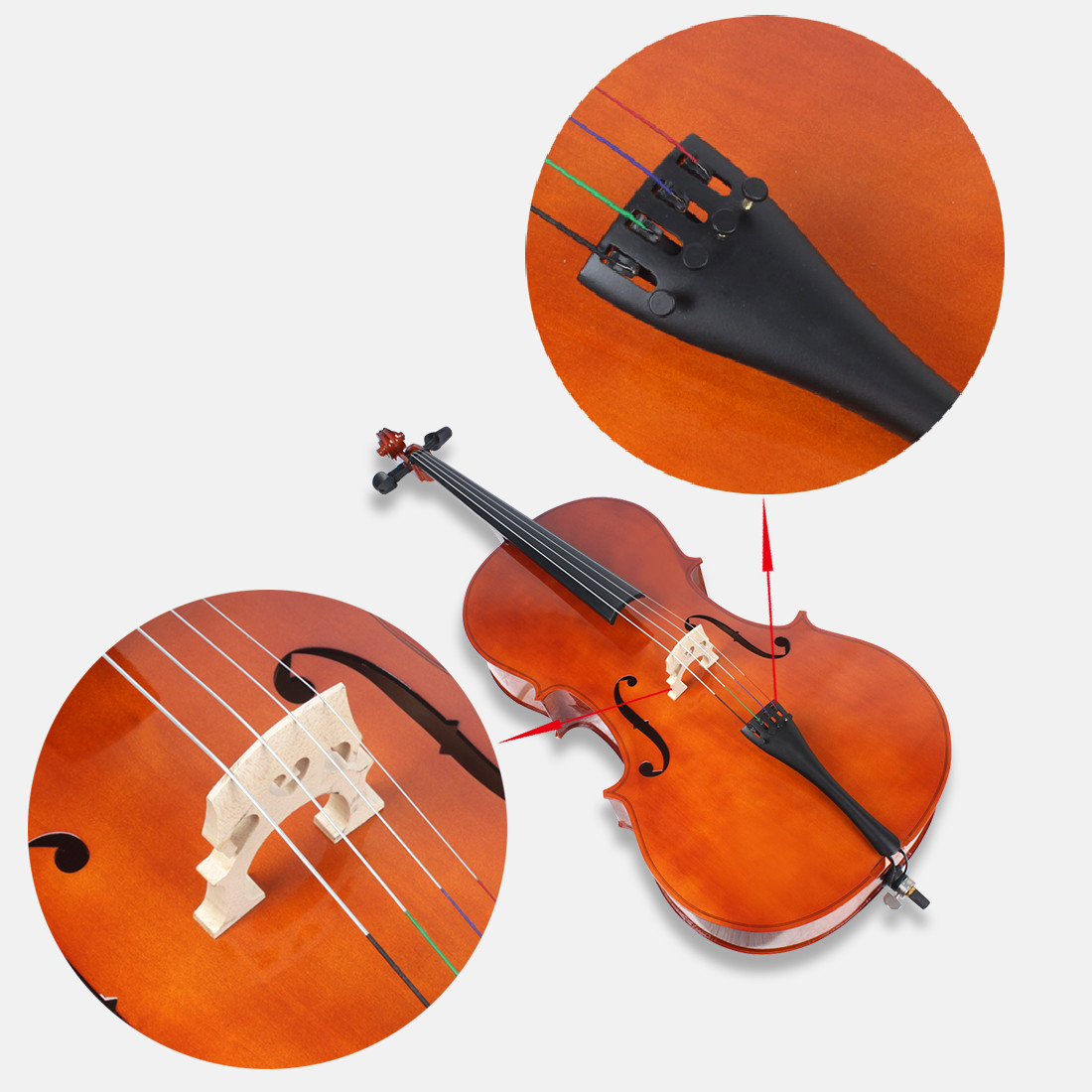 china factory cello Wholesale Handmade Advanced Flamed Cello (CH100H) Spruce wood is also used in the bass beam and colu