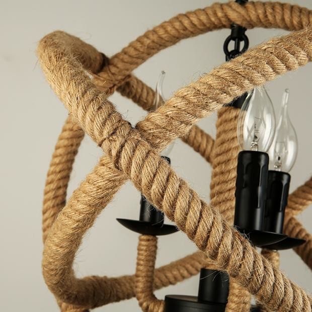 Rope globe vintage pendant lights for indoor home Dining room Kitchen Lighting (WH-VP-11)