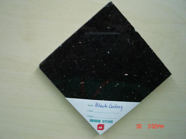 Black Galaxy Granite Slab Tiles Polished Honed For Indoor Outdoor Wall Stairs