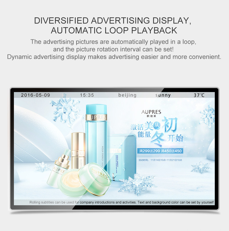 32 43 55 65 Inch Tea Shop Query Android Wall Mount Touch Screen Monitor