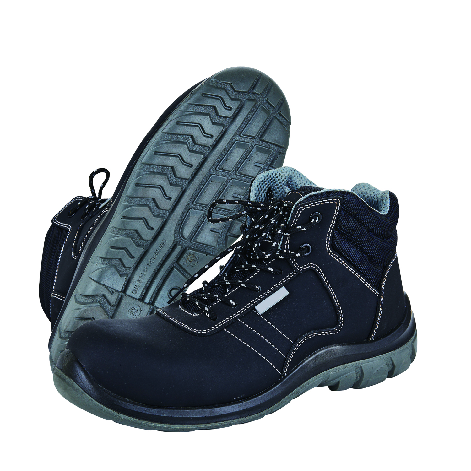Steel Toe Non-slip Protective Work Shoes with Anti-puncture Sole and Leather Material
