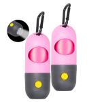 LED Flashlight Puppy Poop Bag Dispenser Holder PE With 15 Leak Proof Waste Bags