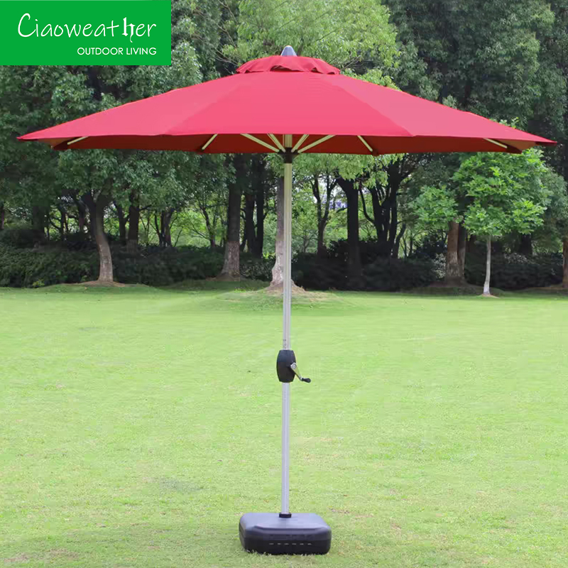 Outdoor Garden Beach Parasol with Customized Color and Aluminum Frame Material Middle Pole Decoration