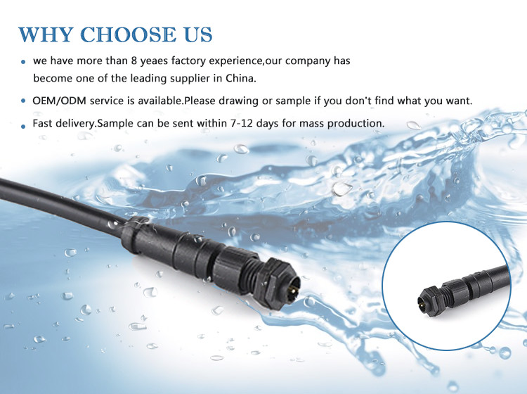 Gold Plated 2 3 4 5 Pin IP68 M8 Outdoor Metal Waterproof Panel Mount Connector