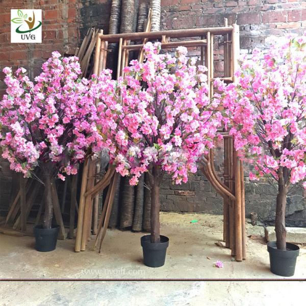 UVG fake cherry blossom decorative artificial wooden tree for top table