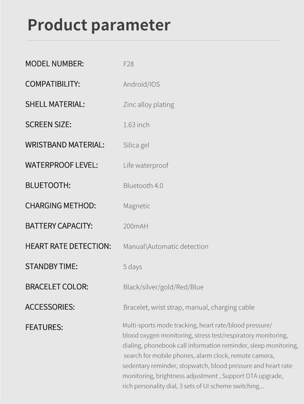 F18 F20 F2 F28 FK78 Inteligente Smartwatch Bluetooth Calling