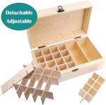 wooden Essential Oil Box Wooden Storage Container Holds Bottles Multi-Tray