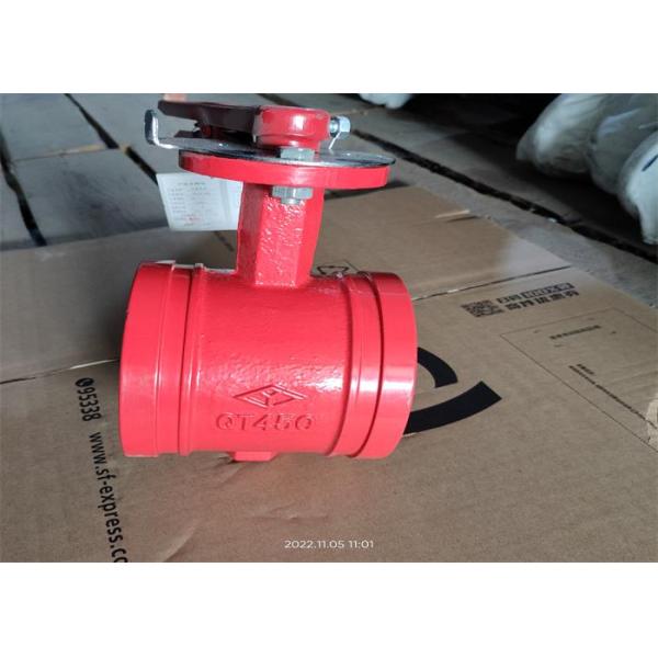 Size 100mm Medium Water Butterfly Fire Protection Valves Clamp Connection
