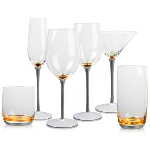 Wholesale 6pcs Festive Glass Christmas Champagne Flute Electronic Color Spray Wine Glass Set from china suppliers