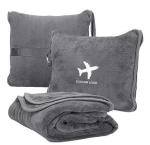 Custom Logo Embroidery Travel Blanket and Pillow Set for Comfortable Airplane