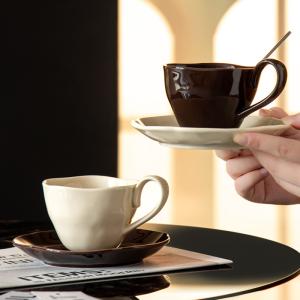 Wholesale Novelty Design Style Handmade Ceramic Coffee Cups And Saucers For Sustainable from china suppliers