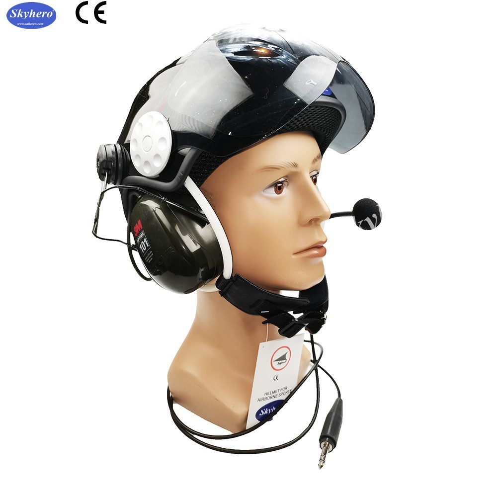 En 966 Standard Powered Paragliding Helmet Noise Cancel Paramotor Helmet Color Red Black White Blue Paramotor