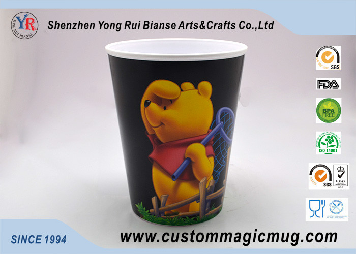 400ml Plastic PP Custom Design Coffee Mugs Printing Eco Friendly