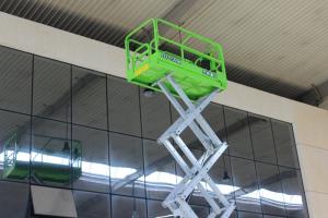 Wholesale Working Height 10m Hydraulic Scissor Lift 0/2.1m Turning Radius Inside / Outside from china suppliers