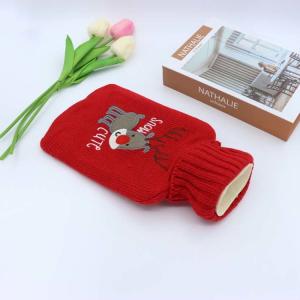 Wholesale Cover Reusable 1000ml Red Rubber Hot Water Bottle Thickened from china suppliers