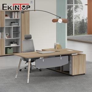 Wholesale Oak Office Desk Modern Style with Side Cabinet Custom Made Desk from china suppliers