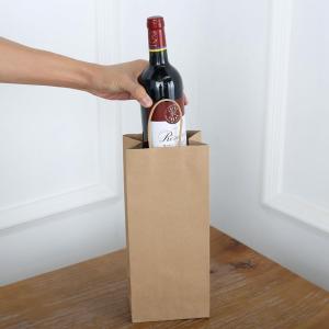 Wholesale Customized Logo Gravure printing Kraft Paper Bags for Beer Wine Bottle Hand Tote Gift from china suppliers