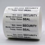 85um 2mil Tamper Proof Security Stickers White Gloss Semi Transfer Low Residue