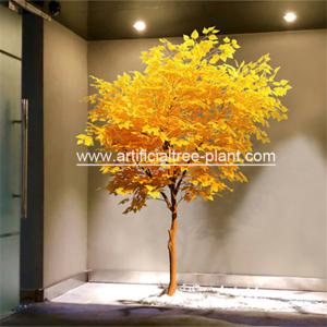 Wholesale Plastic Plant Yellow Leaves Artificial Evergreen Trees / Restaurant Decor Fake Brich Tree from china suppliers