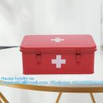 First Aid Medicine Box, First Aid Kit Supplies Bin, Metal Medicine Storage Tin,